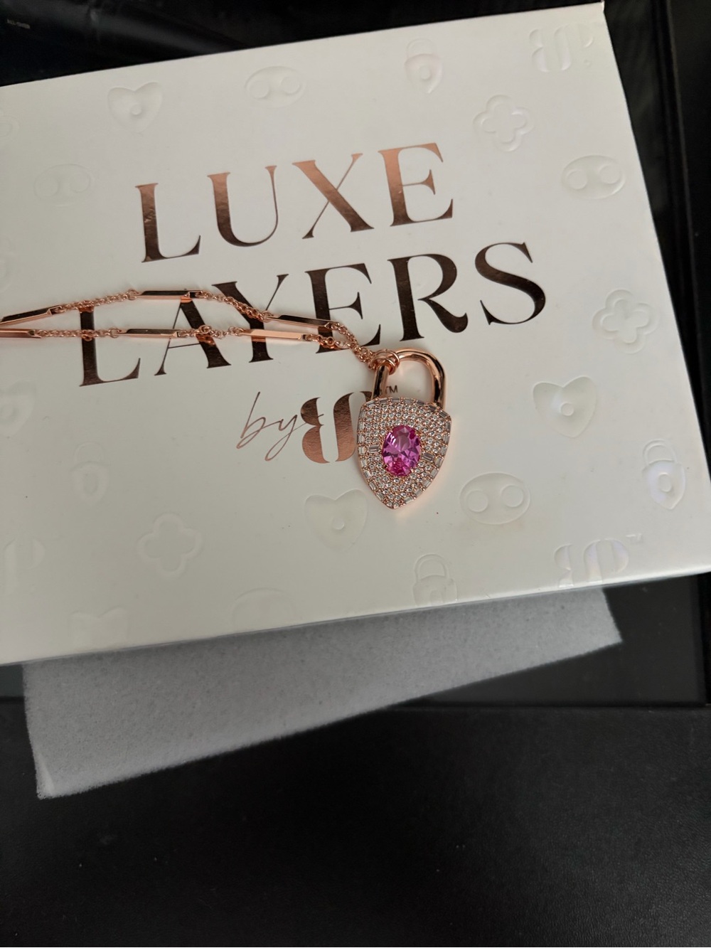Rose Gold Pendant Necklace with Pink Gemstone